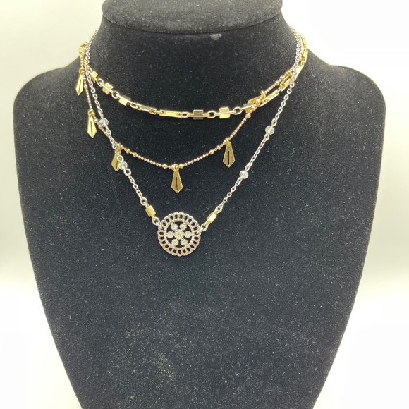 3 Piece Mixed Metal and Crystal Choker Set - Picture 1 of 4